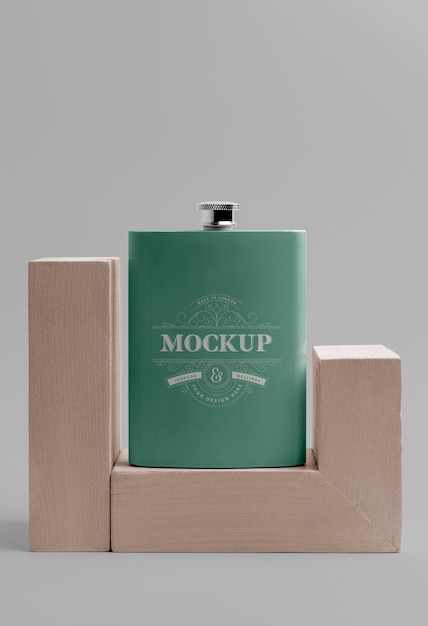 PSD hip flask design mockup