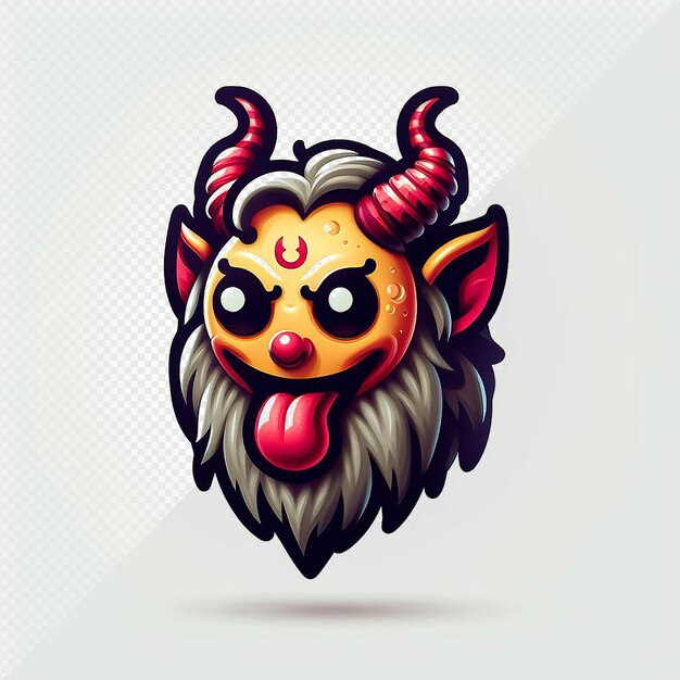 PSD hiperrealistyczna ilustracja sztuki wektorowej diabeł krampus emocjonalny emoji avatar przezroczysty tło