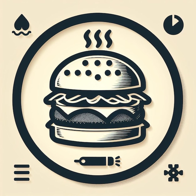 PSD hiperrealistyczna sztuka wektorowa hamburger cheeseburger burger symbol ikona avatar rysunek ilustracja