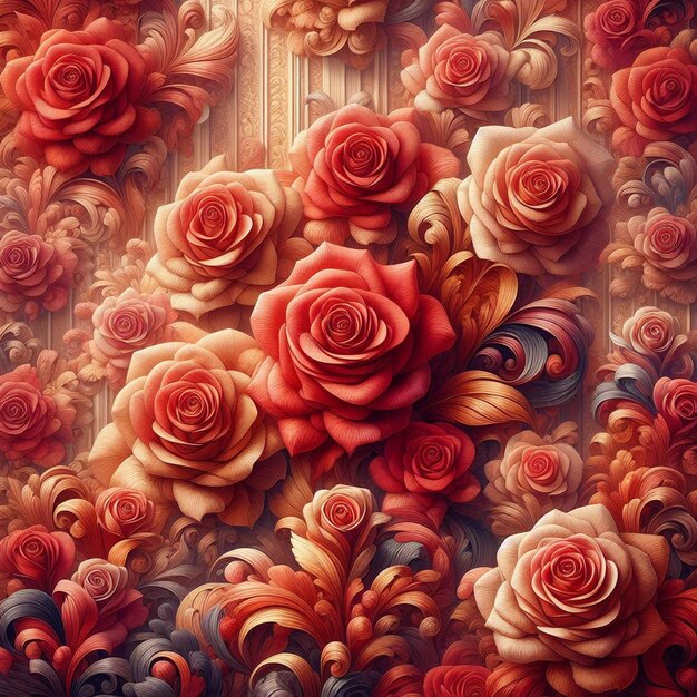 PSD hiperrealistyczny bukiet kolorowych róż kwiatowy projekt ilustracji izolowane przezroczyste tło