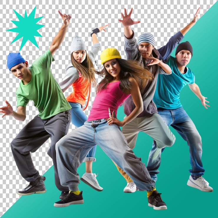PSD hiphop dance on transparent background