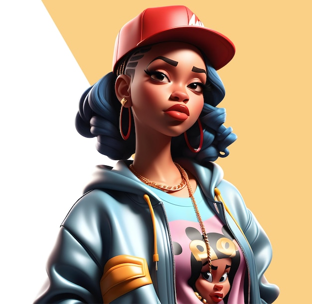 PSD rapper hip-hop persona 3d