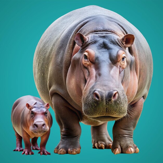 PSD hippopotamus, watervlees, amfibie