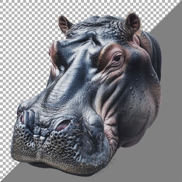 PSD hippopotamus white background