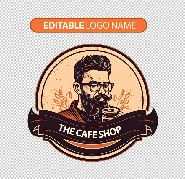 PSD logo della caffetteria hipster