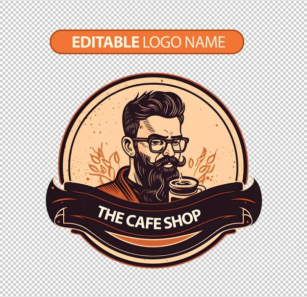 PSD hipster koffieshop-logo