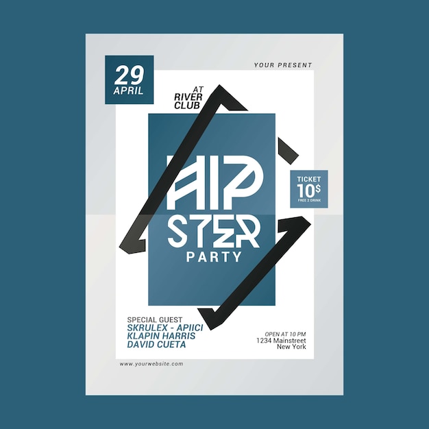 PSD hipster party flyer