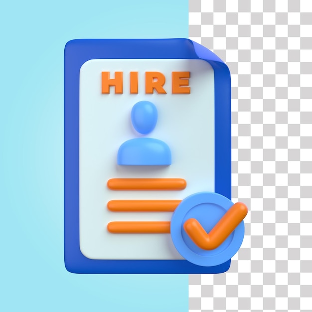 PSD hiring 3d icon