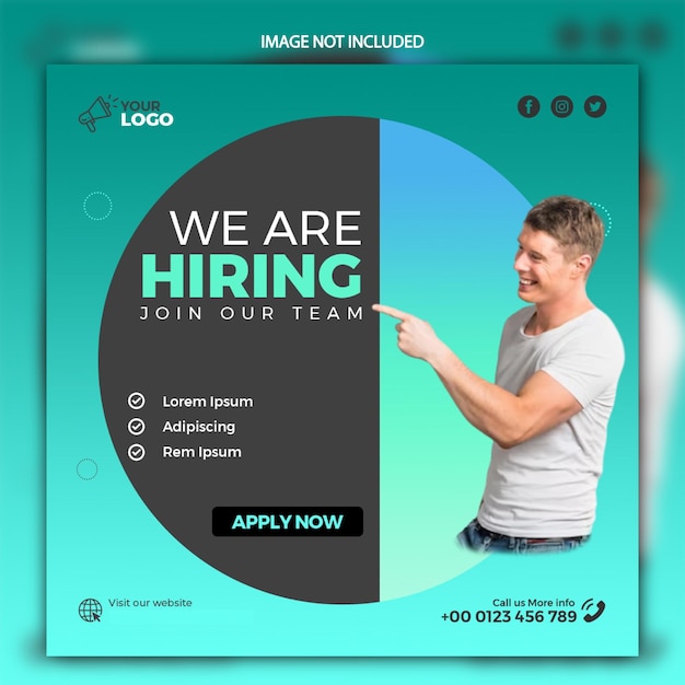 Premium PSD | Hiring job template design