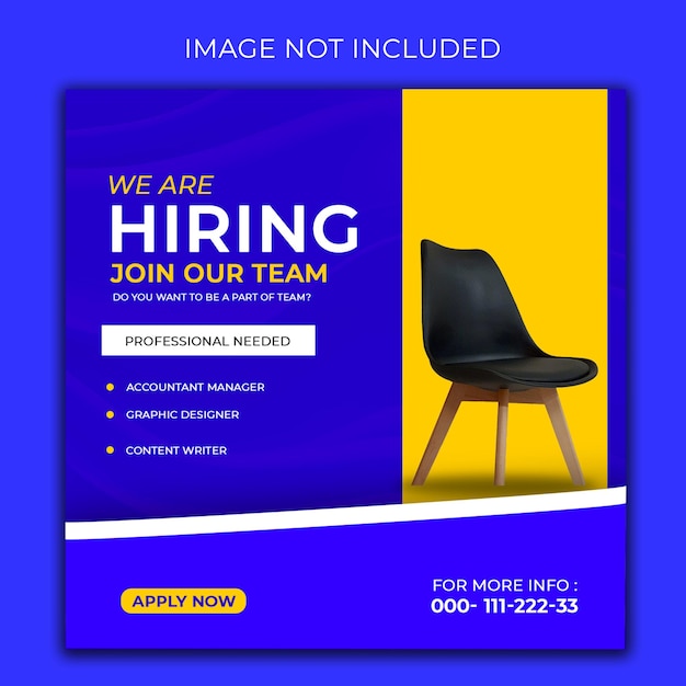 PSD hiring social media post template