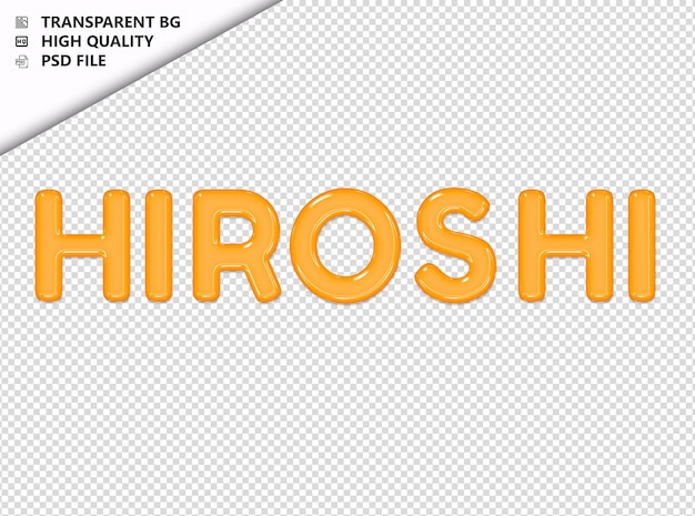 PSD hiroshi typografie gele tekst glansend glas psd transparant