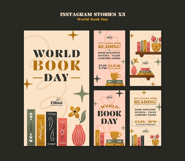 Historie na instagramie z okazji Światowego Dnia Książki