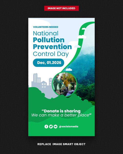 PSD historie sztandarowe narodowego dnia zapobiegania zanieczyszczeniom
