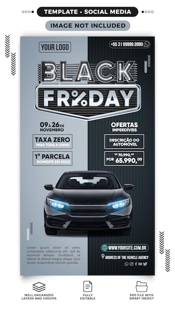 Historie w mediach społecznościowych Oferta pojazdów na Czarny piątek w Brazylii