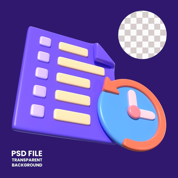 PSD history 3d illustration icon