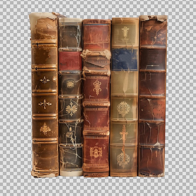 PSD history books on transparent background