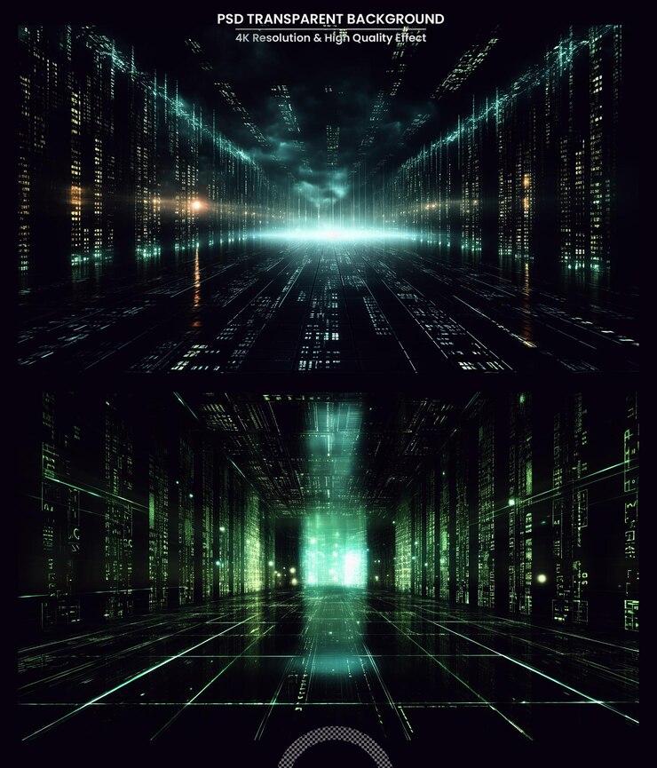 PSD hitech digital display holographic information abstract background