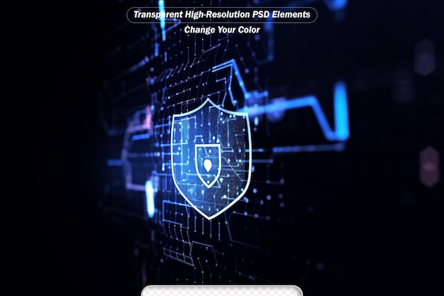 PSD hitech digital technology cyber security display holographic information abstract background