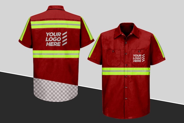 PSD mockup di camicia da lavoro hivis