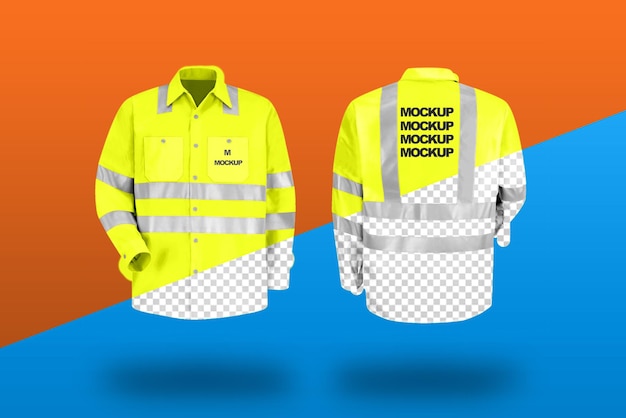 PSD mockup di camicia da lavoro hivis