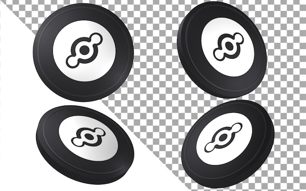 Hnt helium bianco 3d render illustrazione icona del logo della criptovaluta del gettone della moneta