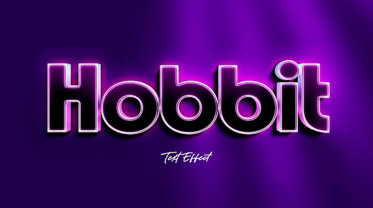 PSD hobbit 3d tekst stijl effect mockup premium