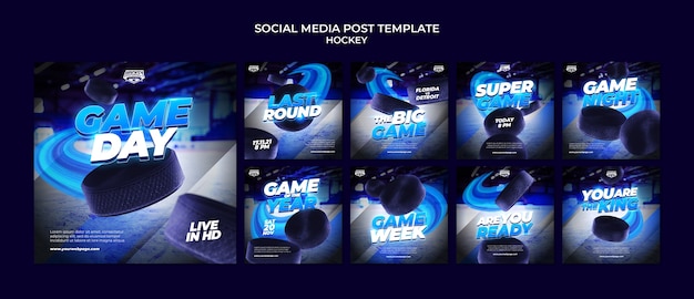 PSD hockey game banner template