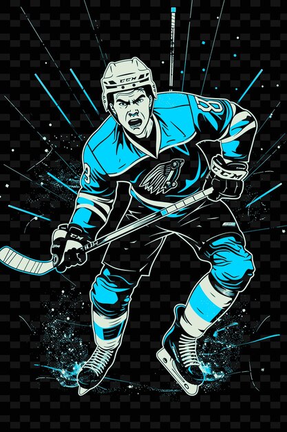 A hockey player with a stick in his hand is playing hockey