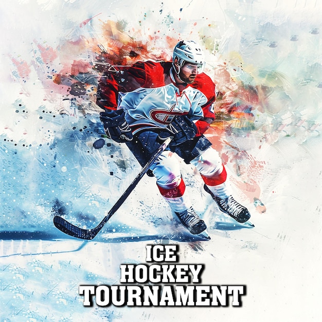 PSD hockey social media post banner background