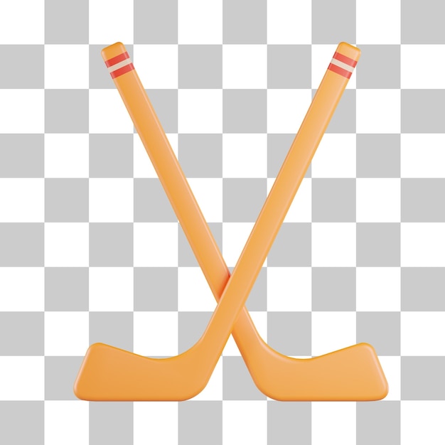 PSD hockey stick 3d icon