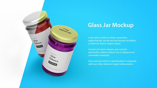 Hoge hoek twee glazen pot jam product mockup concept