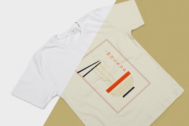 PSD hoge hoek van t-shirt concept mock-up