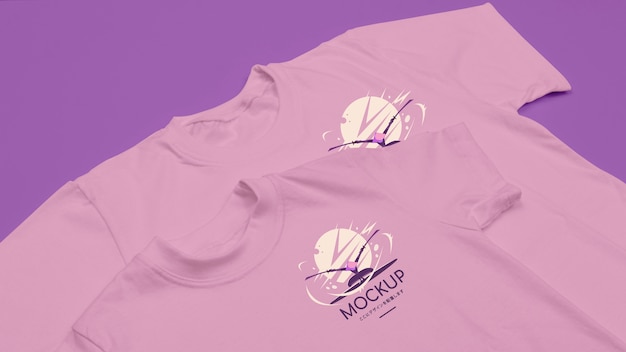 PSD hoge hoek van t-shirt concept mock-up