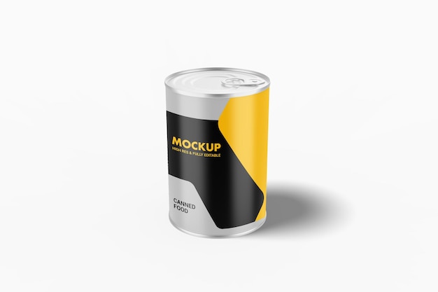 Hoge hoekmening van mockup voor voedselblik