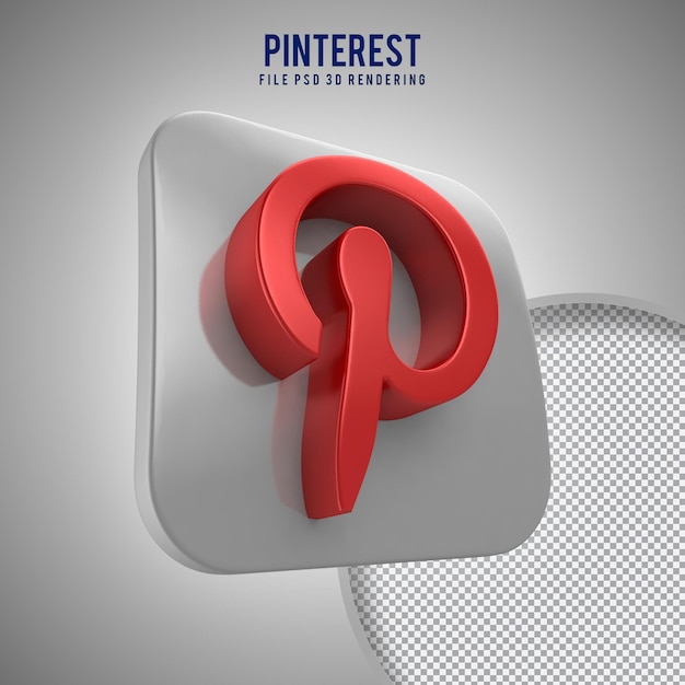 PSD hoge kwaliteit pinterest 3d-gerenderde icoon