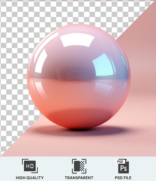 PSD hoge kwaliteit transparante psd een glanzende rode bal met een zwarte schaduw
