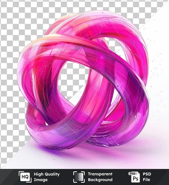 PSD hoge kwaliteit transparante psd neon scribble loops vector symbool levendige fuchsia en roze kleur met een witte schaduw op de voorgrond