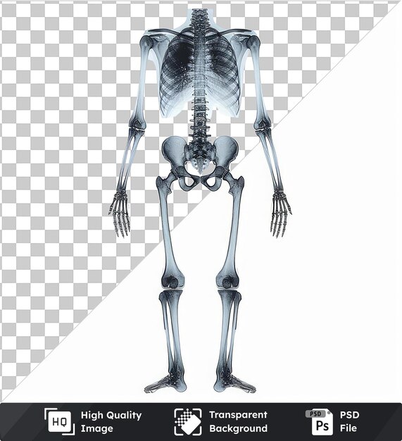 PSD hoge kwaliteit transparante psd realistische fotografische radioloog _ s x ray film het menselijke skelet