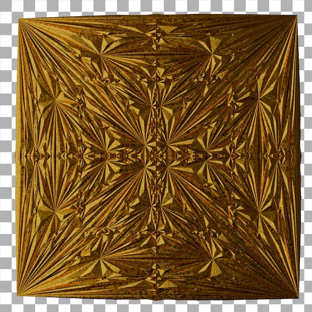 Hoge resolutie en detail van abstracte functionele gouden achtergrond kunst luxe fractal, 3d render