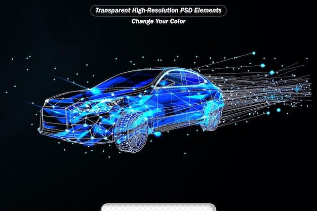 PSD hoge snelheid sportwagen snelweg geïsoleerd op donkerblauwe achtergrond