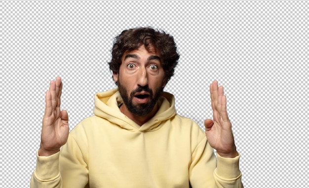 holding an object with both hands showing offering or advertising an object