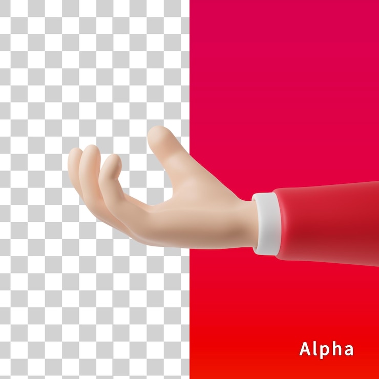 PSD holding hand pose 3d render
