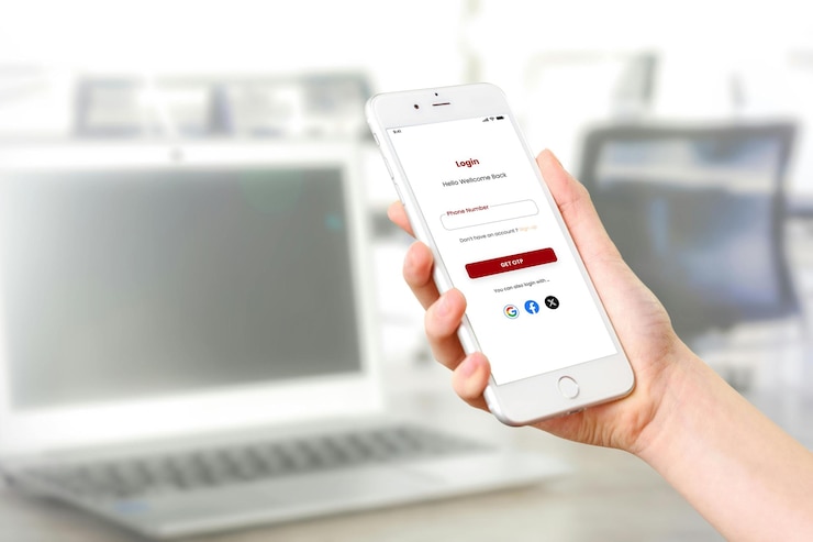 PSD holding iphone mockup