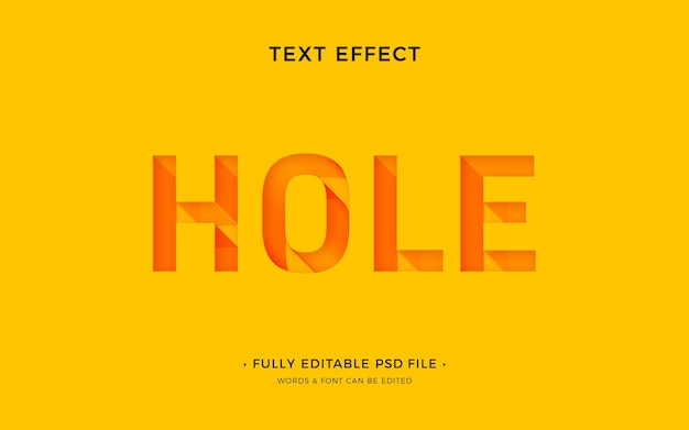 PSD hole text effect