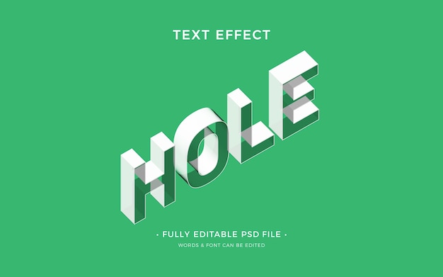 PSD hole text effect