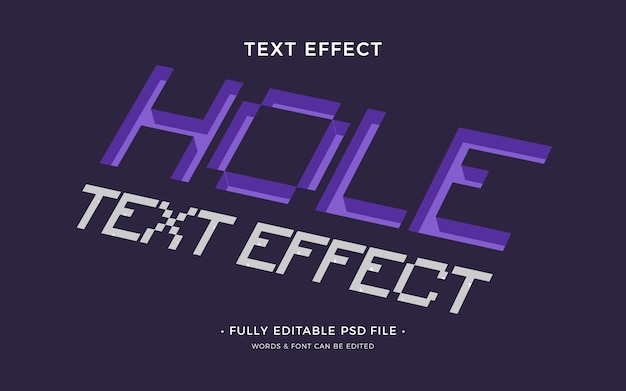 PSD hole text effect