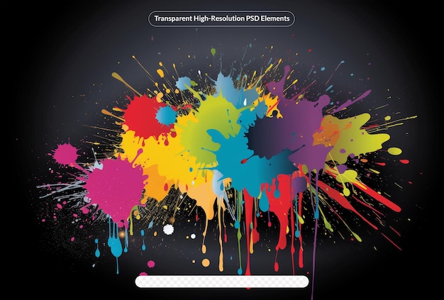 PSD holi background of color paint splashes