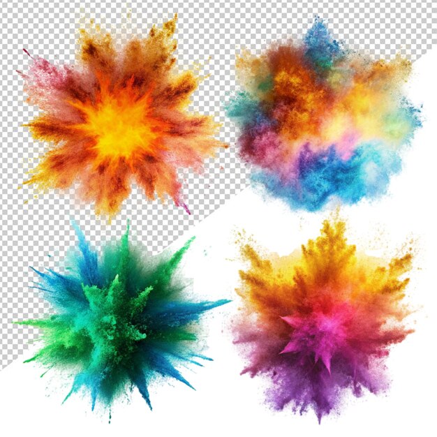 PSD holi color explosion on transparent background