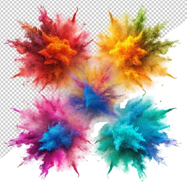 PSD holi color explosion on transparent background