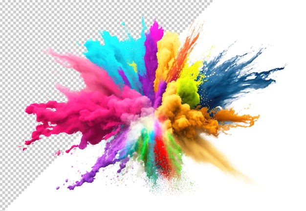 PSD mockup di polvere di colore holi con cornice